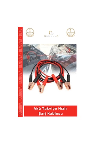 Akütakviye 1200 Amper 100 Bakır Kalın Yüksek İletken Güçlü Oto Akü Takviye Hızlı Şarj Kablosu
