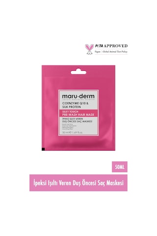 Maru.derm Duş Öncesi Saç Maskesi -coenzyme Q10 & Silk Protein Ipeksi Işıltı Veren Duş Öncesi Saç Maskesi 50 Ml