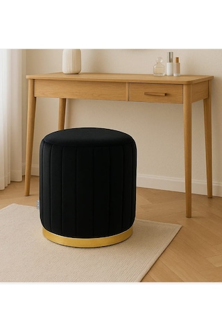 Blush Black Modern Puf Şık Ve Modern Tasarım Siyah - Altın Blush Black Modern Puf Şık Ve Modern Tasarım Siyah - Altın