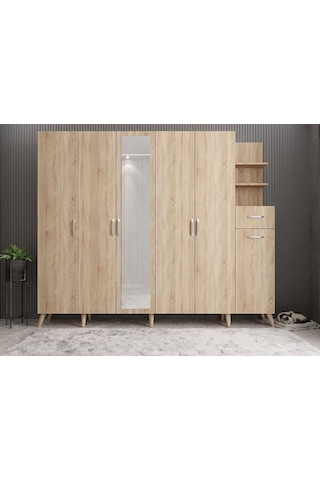 Açelya Portmanto Vestiyer Meşe  M7 270 cm
