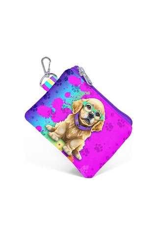 Coral High Mor Pembe Köpek Bozuk Para Çantası - Kız Çocuk