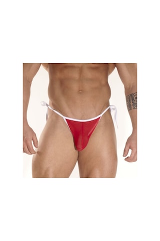 Don Moris Transparan Yandan Bağlı Erkek Slip (504390705) Beyaz - Kırmızı