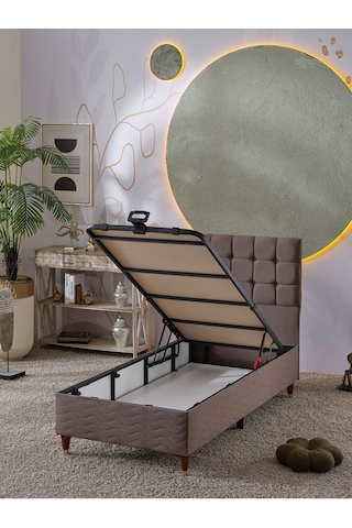 Beehanem Bengü 90x190 Tek Kişilik Baza Başlık 2 Li Set Jeryy Krem