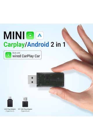 Dark 2 İn1 Kablosuz Carplay Ve Android Auto Adaptörü