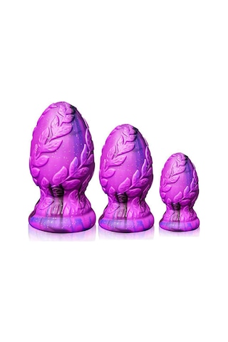 Red Fox Mor Yaprak Desenli Silikon Anal Plug Büyük Vakum Tabanlı