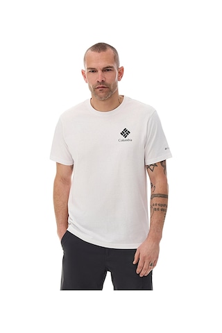 Columbia Cs0481 Csc M Stacked Gem Ss Erkek T-shirt-33123 Beyaz