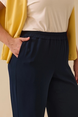 Galaxi Kadın Büyük Beden Elastik Bel Geniş Paça Pantolon 4008 Lacivert Lacivert