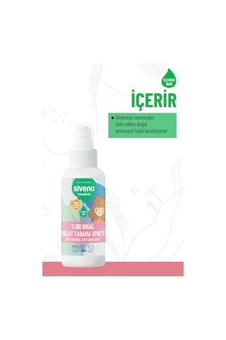 Siveno Doğal Kolay Tarama Spreyi Çocuklar İçin Nemlendirici Hindistan Cevizi Yağlı 100 Ml