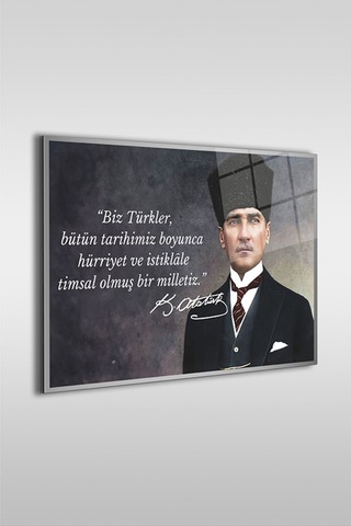 Atatürk Özel Tasarım 13 Yatay Cam Tablo