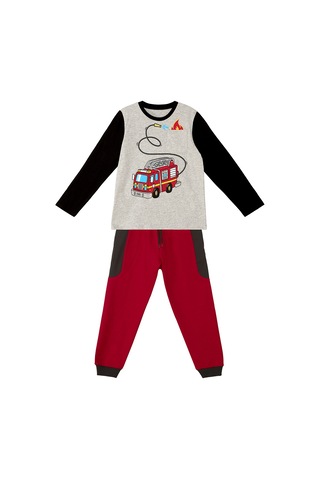 Denokids - İtfaiye Erkek Çocuk Uzun Kollu T-shirt Pantolon Takım
