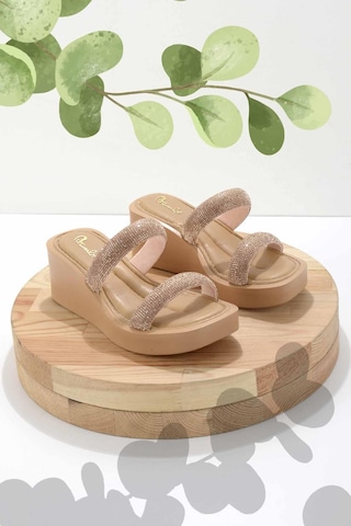 Nude Lame Kadın Terlik K04824217909 Nude