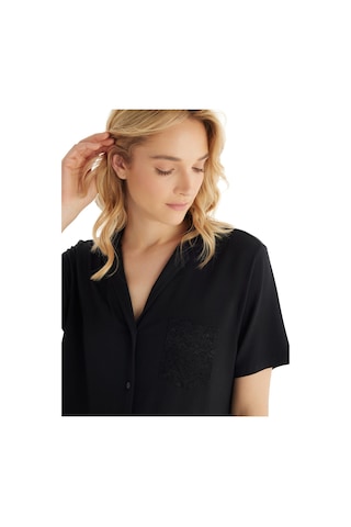Blackspade Kadın Kısa Kol Önden Düğmeli Modal Siyah Pijama Takımı C3t0n8o15 Siyah