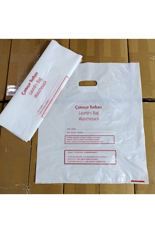 Otel Kirli Çamaşır Poşeti Laundry Bag Pe Beyaz 1000 Beyaz