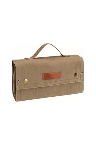 Symbee Kamp Ve Barbekü İçin Kanvas Çantılı 10'lu Pet Baharat Şişesi Seti - Krem Renk Haki