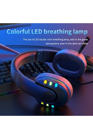 Novahub Ak47 Renkli Led Işık Oyun Kulaklığı, Harici Mikrofon, Ses Kontrolü, Rahat Kullanım, Siyah