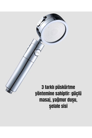 Kargo Kolay Montajlı 3 Modlu Yüksek Basınç Duş Başlığı Najmaddin Çok Renkli