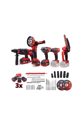 Dawreek BT0207 Beşli Set MW600 Budama Testeresi 10MM Çelik Mandren + Somun Sıkma + Şarjlı Spiral + Şarjlı Hilti