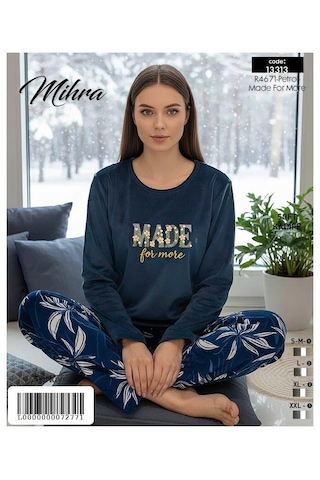 Miressa Polar Pijama Takımı Uzun Lacivert