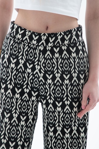 Fashion Friends Desenli Esnek Pantolon Siyah