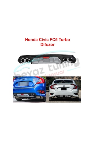 Honda Civic Fc5 Turbo Difüzör Arka Tampon Çift Egzoz Çıkışlı