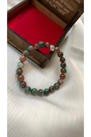 Ahşap Kutulu Zihin Açan Sedef Taşı Bileklik Çok Renkli