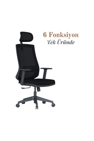 Casella Sunset Fileli Yönetici Koltuğu Ofi S Koltuğu Ergonomik, Şık Ve Fonksiyonel Siyah