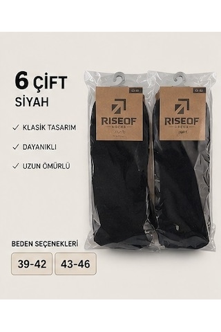 Rise Of Socks Pamuklu Çorap Siyah Renk 6 Lı 39-42 Beden