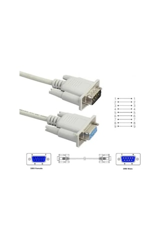 1.8 Metre Rs232 9 Pin Erkek To Rs 232 9 Pın Dişi Db9 Seri Kablo