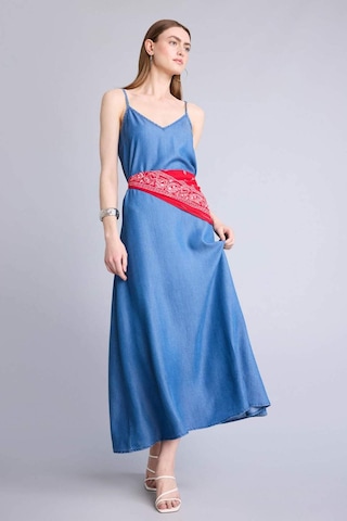 Defacto Fashıon Fıt Tencel Açık İndigo Midi Elbise H2539ax26hsnm85 İndigo-nm85