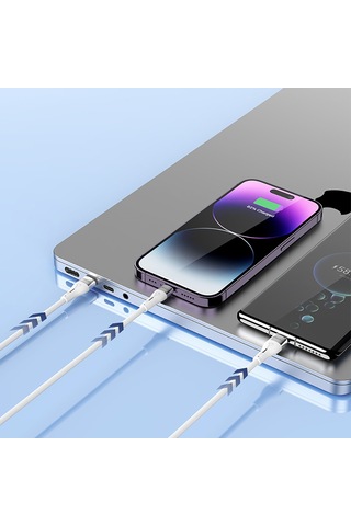 Recci Rs11c Swift Serisi Usb-a To Type-c 3a Hızlı Şarj Özellikli Data Ve Şarj Kablosu 1m Beyaz