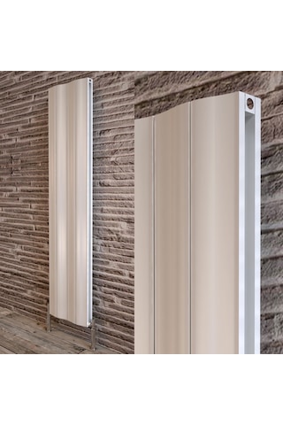 Lojimax Alüminyum Çift Panel Dikey Radyatör Amazonite Double 1800x204mm 2 Dilim Dokulu Beyaz 931 W Yüksek Isıl Güç