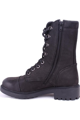 Hammer Jack 10218354 Siyah Ortopedik Günlük Düz Topuk Kadın Deri Bot 001