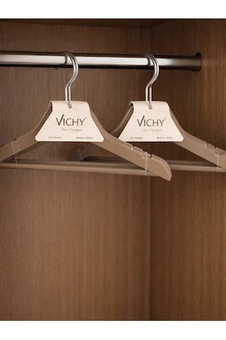 Vichy 5 Li Çocuk Askısı 30 Cm Bej Renk Dolap Düzenleyici Vch-7016 Açık Bej