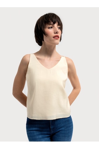 Regular Fit Kadın Bluz K.kol Ekru