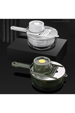 Pazly Cbtx 6'lı El Korumalı Sebze Kesici, Su Filtreli Depolama Fonksiyonlu Gri Gri