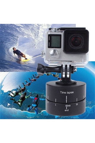 Cbtx Zaman Lapse 360 Derece Otomatik Döndür Kamera Platformu Gopro Hero 6/5/4/3 Uyumlu Tripod Kafa Baskı, Xiaoyi Aksiyon Kamerası