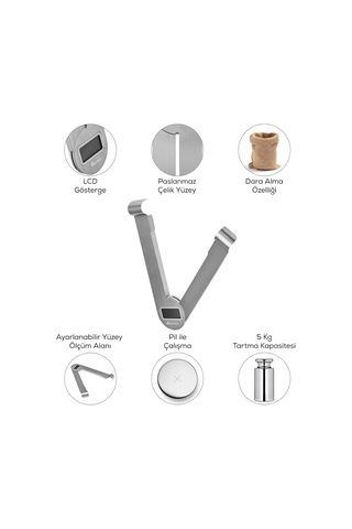 Gastro Scale 1001 Ekranlı Inox Mutfak Tartısı 5kg Kapasite Diğer