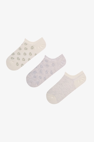 Penti Cute Hearts 3lü Sneaker Çorabı Gri Soft Multi