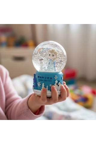 Pilli Işıklı Müzikli Kar Küresi Frozen Karlar Ülkesi Figürlü Eğlenceli Masaüstü Biblo, Led Aydınlatm