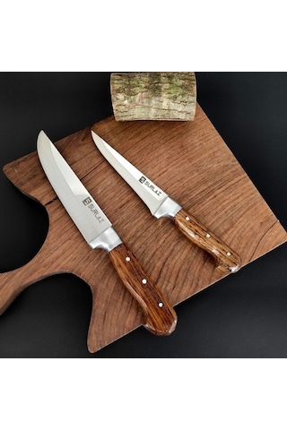 Sürlaz Pro 2 Parça  Ahşap Saplı Bıçak Seti