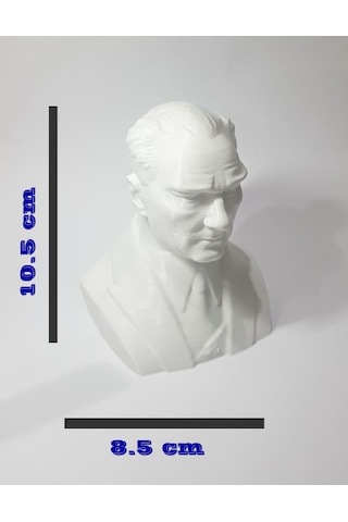 Beyaz Plastik Atatürk Heykeli Biblo 10.5x 8.5 Cm Özel Tasarım