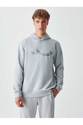 Ltb Kapüşonlu Ltb Logolu Gri Sweatshırt (540129974)