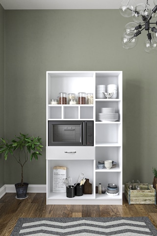 Ae-3080 Anka Beyaz Çok Amaçlı Mutfak Dolabı & Banyo Dolabı 6 Kapa