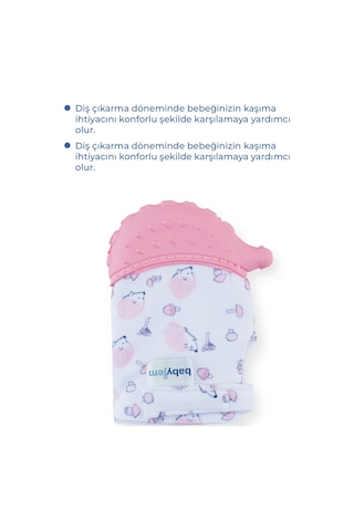 Babyjem Bebek Diş Kaşıyıcı Eldiveni Kirpi Pembe