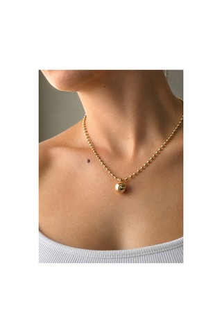 Démila Nola Gold Minimal Top Uçlu Paslanmaz Çelik Kolye Altın Altın