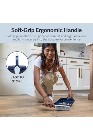 Wayclean Elde Taşınabilir Açılı, Orta, Grey Dustpan Ve Fırça Seti, Green Ve Taupe -