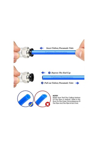 Pnömatik Dirsek Ve Düz Boru Kombinasyonu 1/4" Boru Dış Çapı X 1/2" Npt Dişli İtmeli Bağlantı Parçası 6mm 4 Adet
