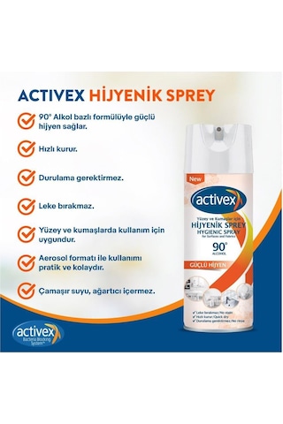 Activex Hijyenik Kumaş ve Yüzey Spreyi 400 ml X2