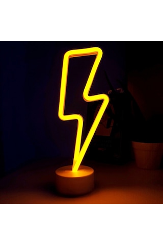 Neon Işıklı Şimşek Lamba Usb Pil