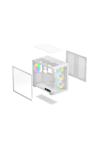 Iota C70 White Curve Argb Digital Tempered Glass Usb 3.0 Atx Mid Tower Kasa